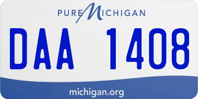 MI license plate DAA1408