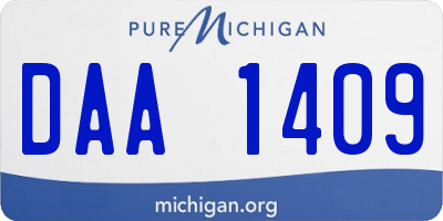 MI license plate DAA1409