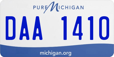 MI license plate DAA1410