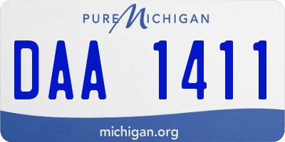 MI license plate DAA1411