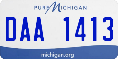 MI license plate DAA1413