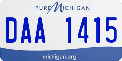 MI license plate DAA1415