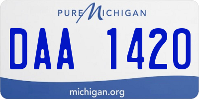 MI license plate DAA1420