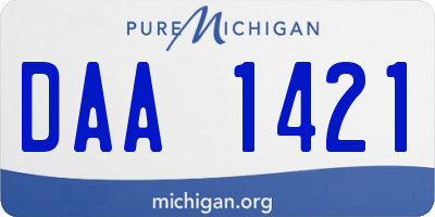 MI license plate DAA1421