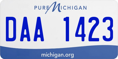 MI license plate DAA1423