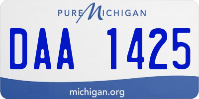 MI license plate DAA1425