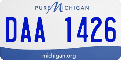 MI license plate DAA1426