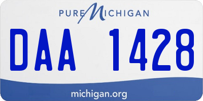 MI license plate DAA1428