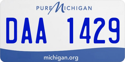 MI license plate DAA1429