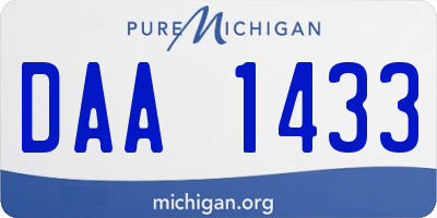 MI license plate DAA1433