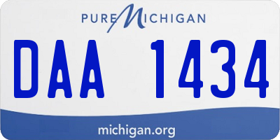 MI license plate DAA1434