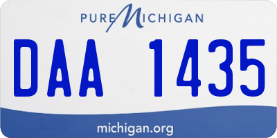 MI license plate DAA1435