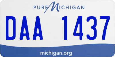 MI license plate DAA1437