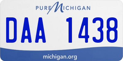 MI license plate DAA1438