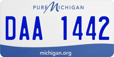 MI license plate DAA1442