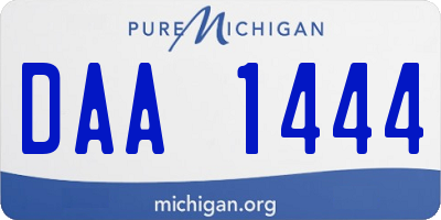 MI license plate DAA1444