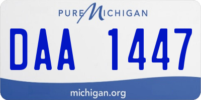 MI license plate DAA1447