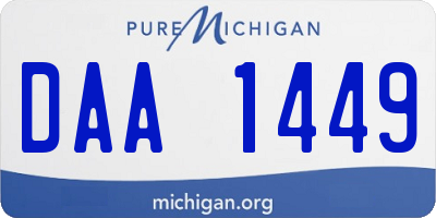 MI license plate DAA1449