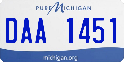 MI license plate DAA1451
