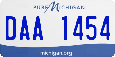 MI license plate DAA1454