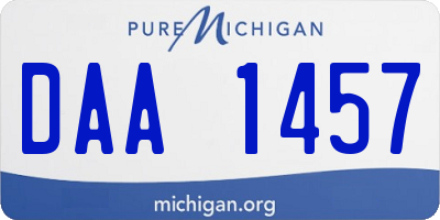 MI license plate DAA1457