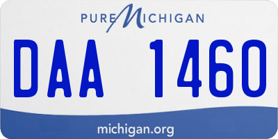 MI license plate DAA1460