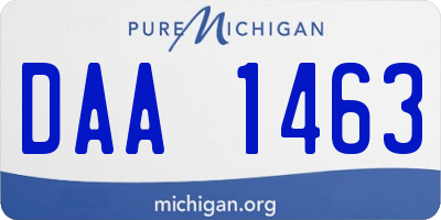 MI license plate DAA1463