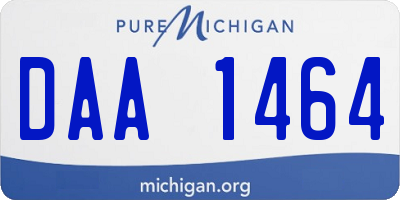 MI license plate DAA1464