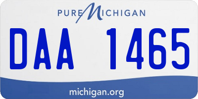 MI license plate DAA1465