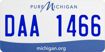 MI license plate DAA1466