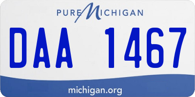 MI license plate DAA1467