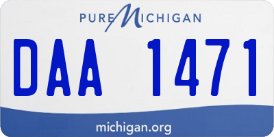 MI license plate DAA1471