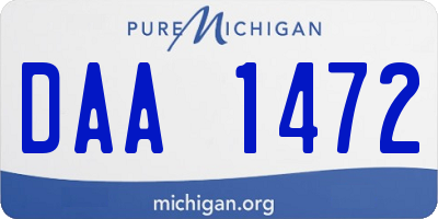 MI license plate DAA1472