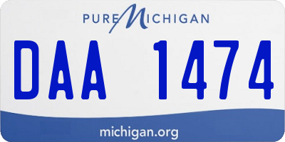 MI license plate DAA1474