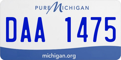 MI license plate DAA1475