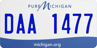 MI license plate DAA1477