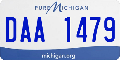 MI license plate DAA1479