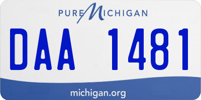 MI license plate DAA1481