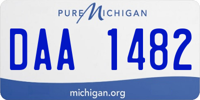 MI license plate DAA1482