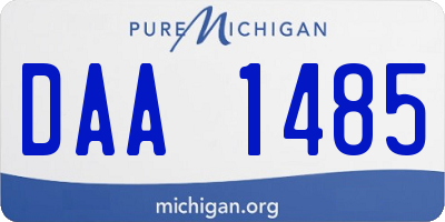 MI license plate DAA1485