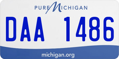 MI license plate DAA1486