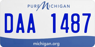 MI license plate DAA1487