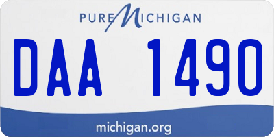 MI license plate DAA1490