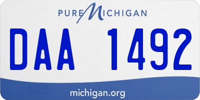 MI license plate DAA1492