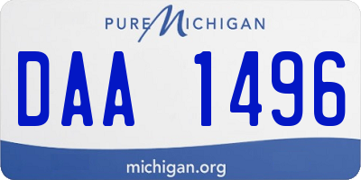 MI license plate DAA1496