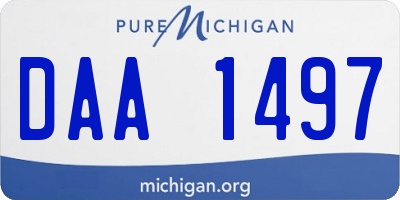 MI license plate DAA1497