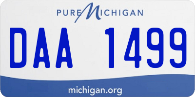 MI license plate DAA1499