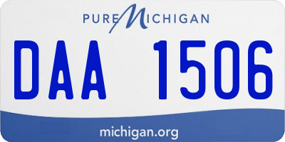 MI license plate DAA1506