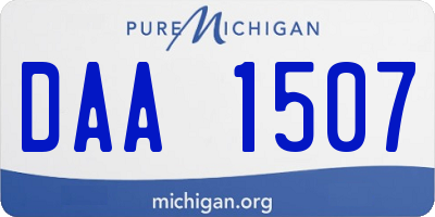 MI license plate DAA1507