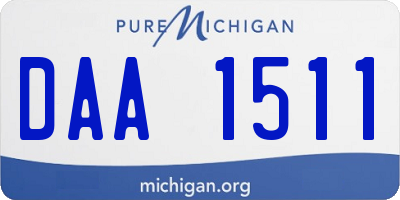 MI license plate DAA1511